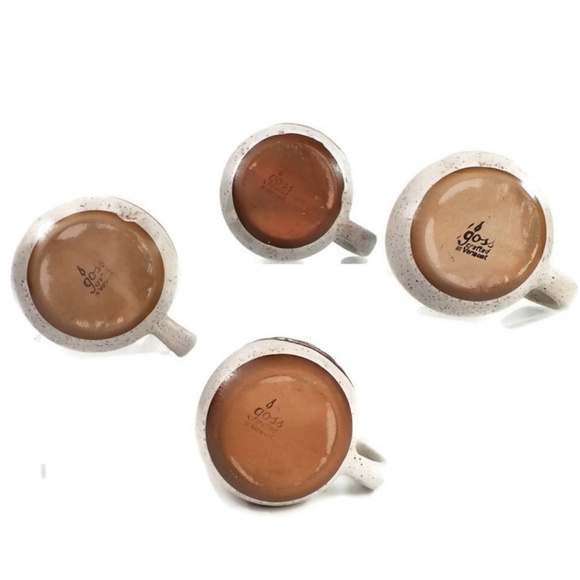 Goss Vintage Drip Glaze Pottery Mug Set-4 Pieces - Picture 5 of 8